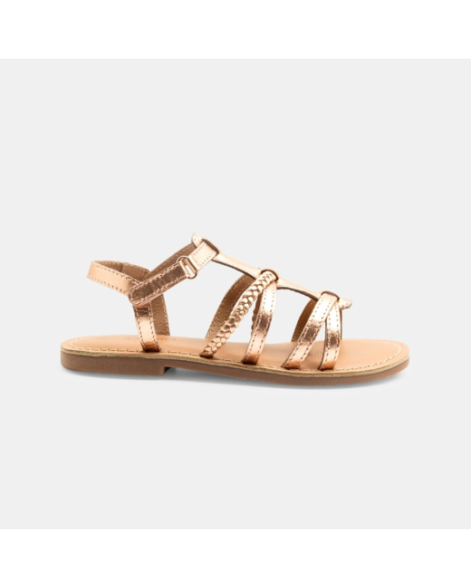 Sandales en cuir roses fille