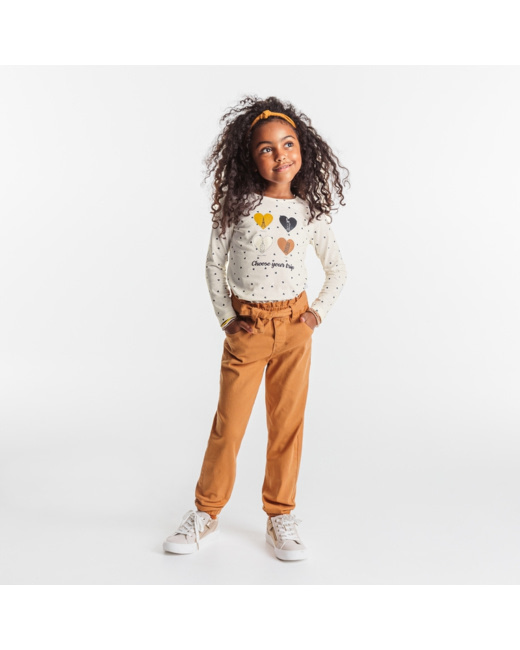 T-shirt à épaules volantées blanc fille