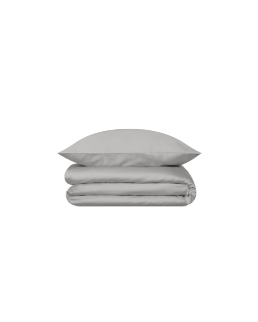Housse de couette en satin de coton - Gris Nuage