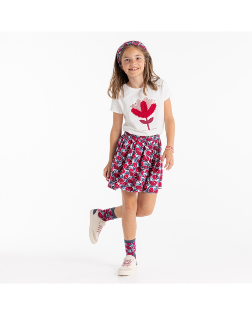 Jupe courte imprimée rose fille