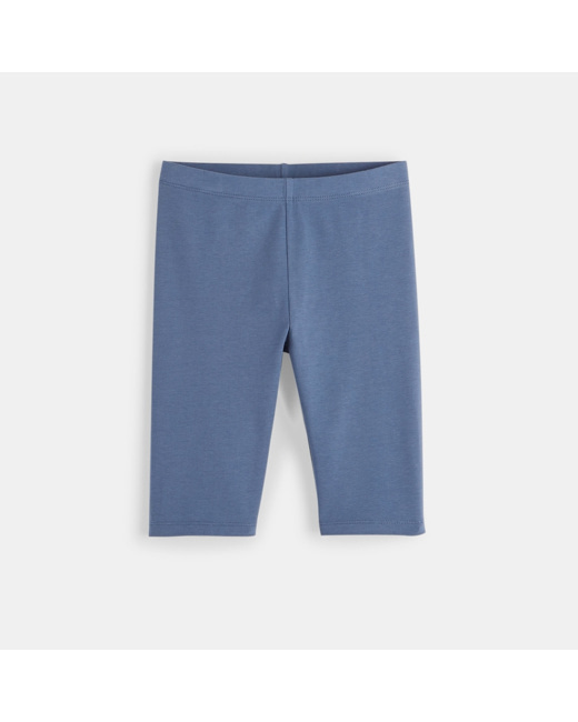 Legging court en jersey uni bleu fille