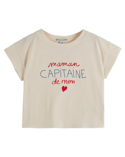 Tee-shirt “Maman Capitaine de mon Coeur” Crème