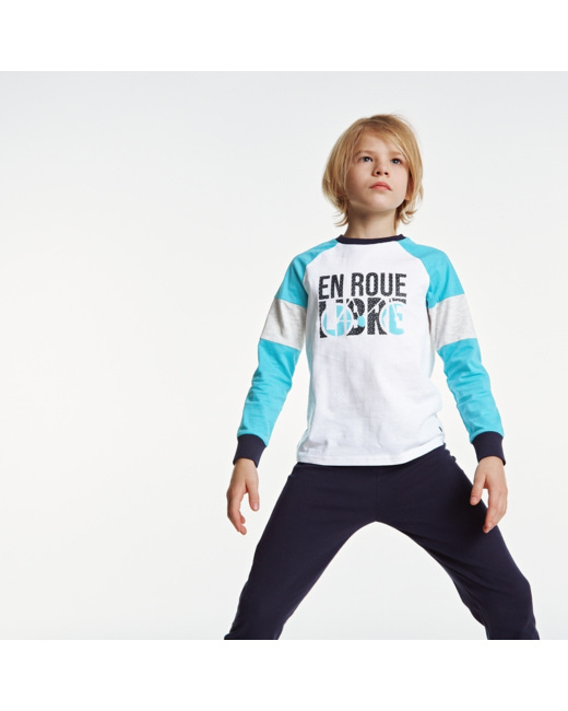 Pyjama 2 pièces jersey esprit sport blanc garçon