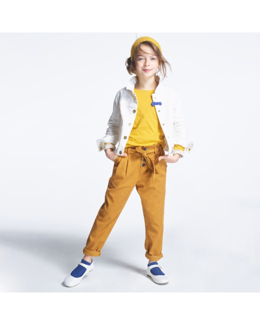Pantalon paper bag marron fille