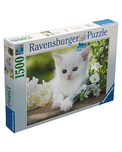 Puzzle - Chaton blanc - 1500 pièces