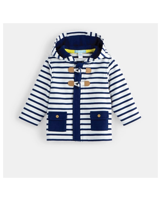 Sweat zippé rayé à capuche