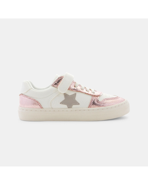 Baskets street brillantes roses fille