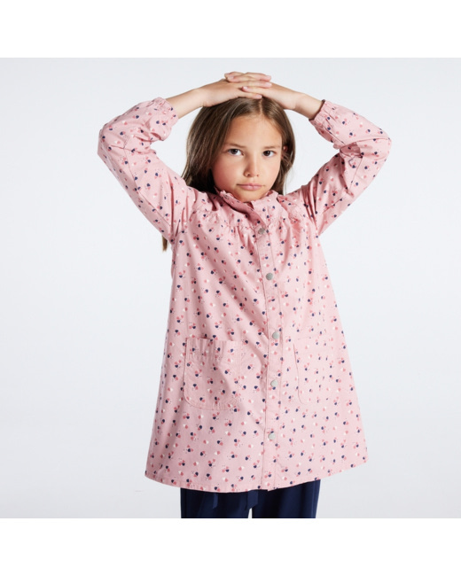 Tablier d'écolière imprimé rose fille