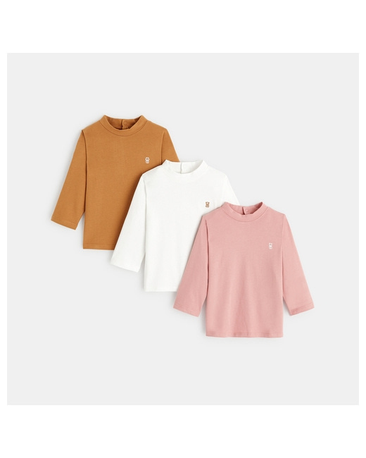 T-shirt uni petit col montant (lot de 3)