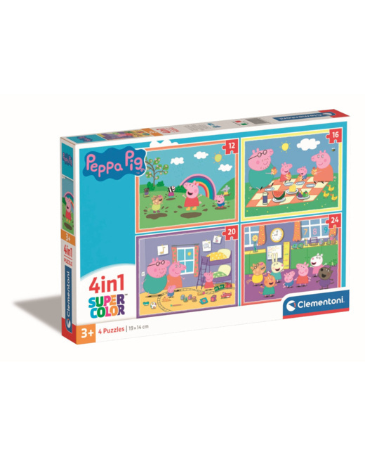 Puzzle Peppa Pig - 1x12 + 1x16 + 1x20 + 1x24 pièces