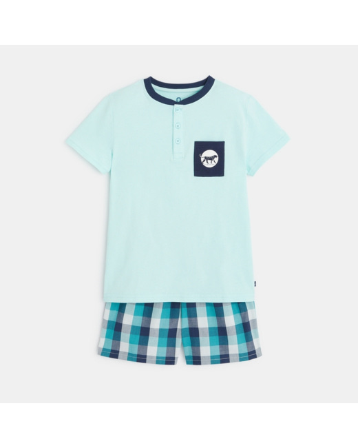 Pyjama d'été 2 pièces bleu garçon