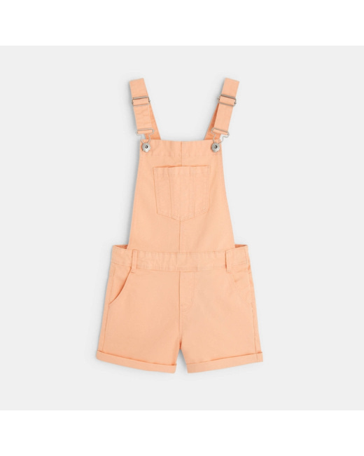 Salopette-short orange fille
