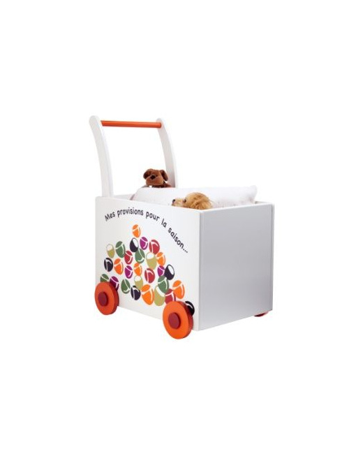 Coffre de rangement bebe a roulettes theme Secret de foret 