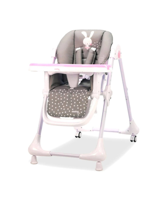 Chaise haute avec roues Lapin
