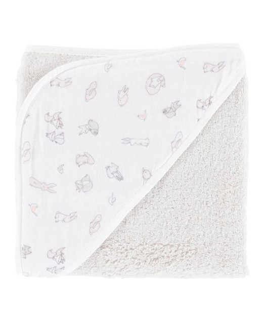 Cape de bain bouclette de coton biologique imprimée animaux Imagine