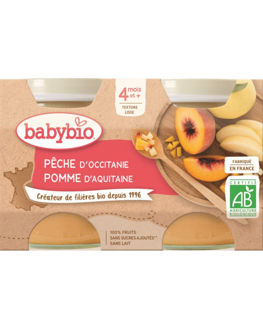 Petit pot Pêche d'Occitanie Pomme de Nouvelle-Aquitaine