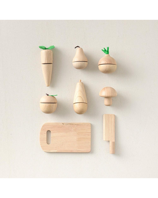 Set de légumes et fruits en bois