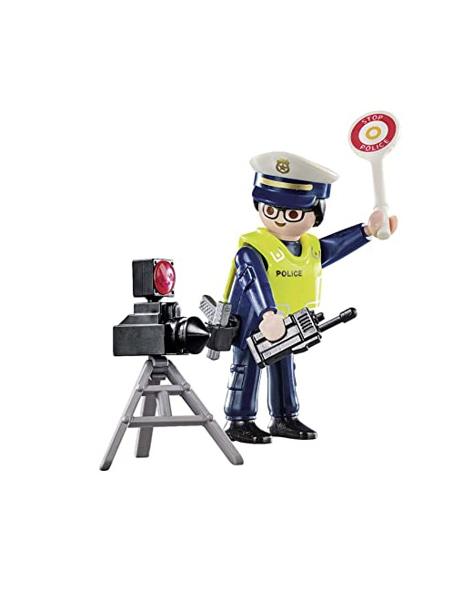 Policier avec radar de vitesse