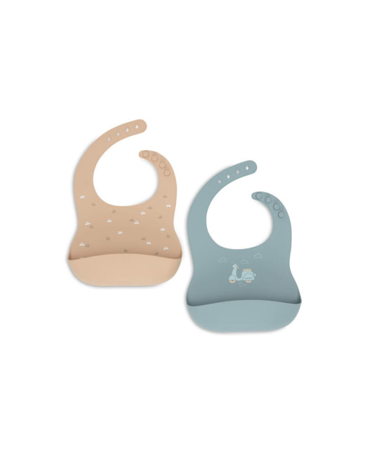 Lot de 2 bavoirs silicone Lovely Birds