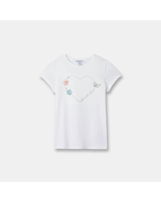 T-shirt personnalisable blanc fille