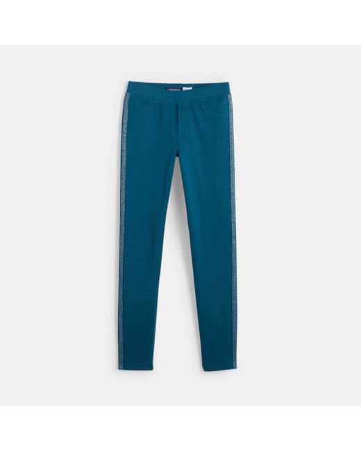 Jegging à bande vert fille