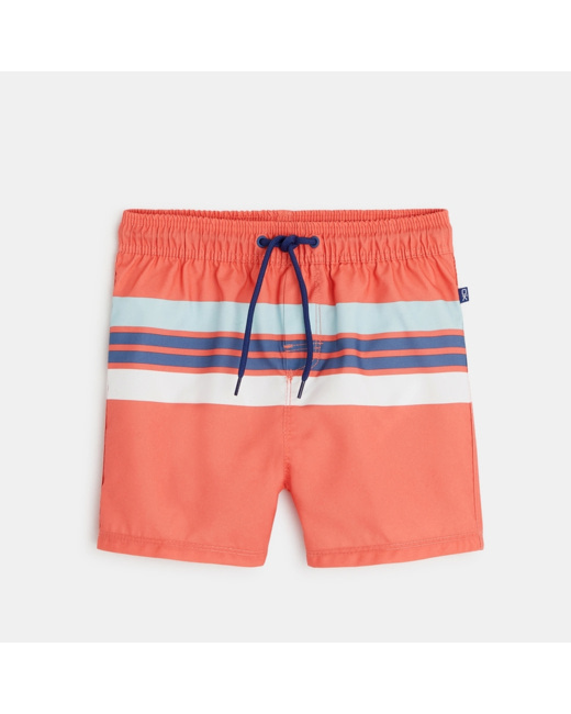Short de bain rayé orange garçon