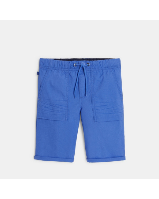 Bermuda chic en lin mélangé bleu garçon