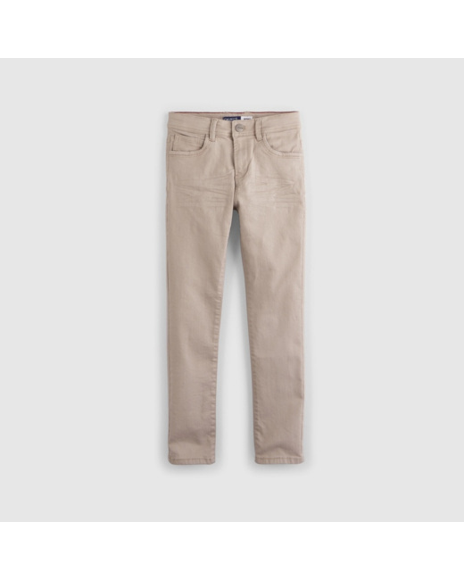 Pantalon skinny en toile beige garçon