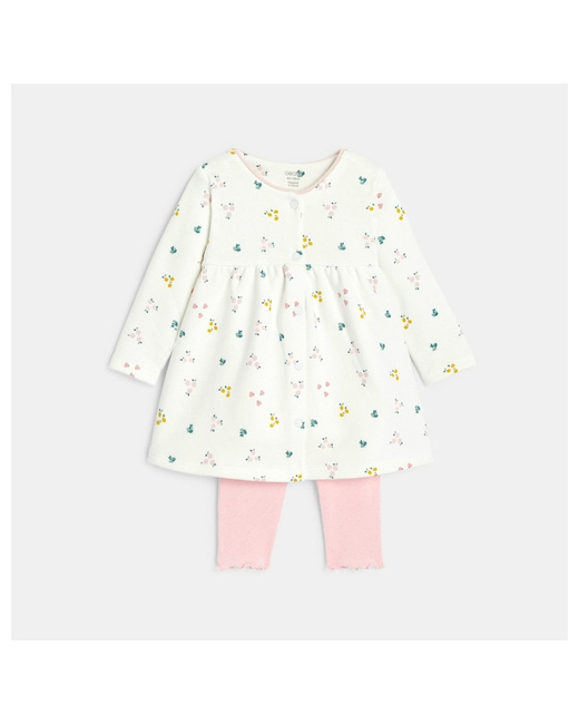 Robe molleton imprimé fruits et legging