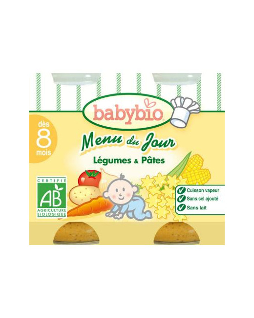 MENU BIO Légumes du soleil-Pâtes 200 g dès 8 mois