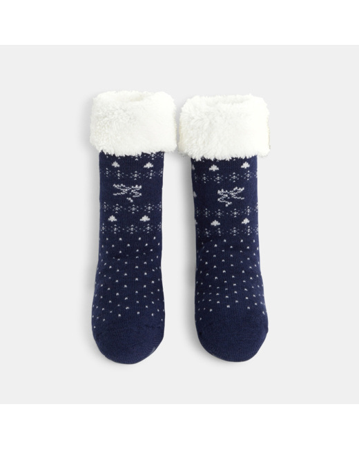 Chaussons-chaussettes antidérapantes bleuse garçon
