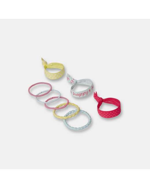 Elastiques fantaisie (lot de 8) jaune fille