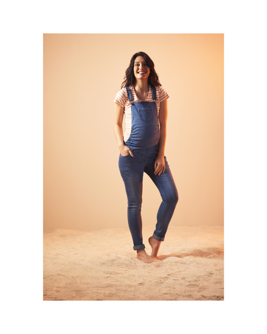 Salopette de grossesse longue en denim