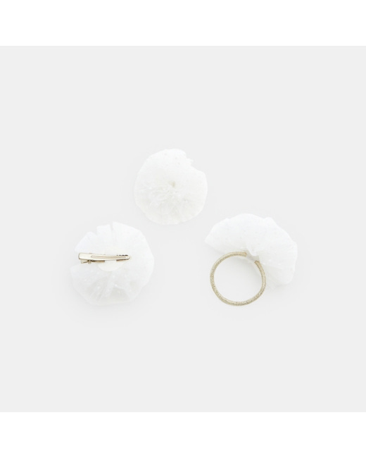 Accessoires cheveux de fête (lot de 3) blanc fille
