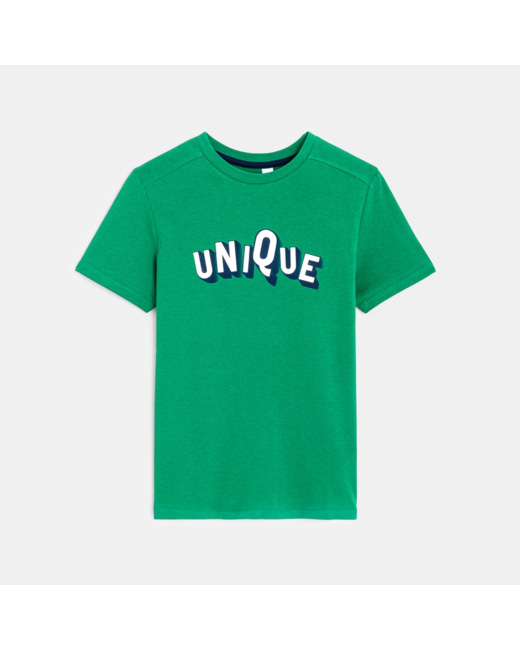 T-shirt à message vert garçon
