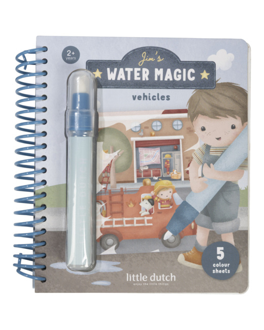 Cahier de coloriage à l'eau Jim Véhicules