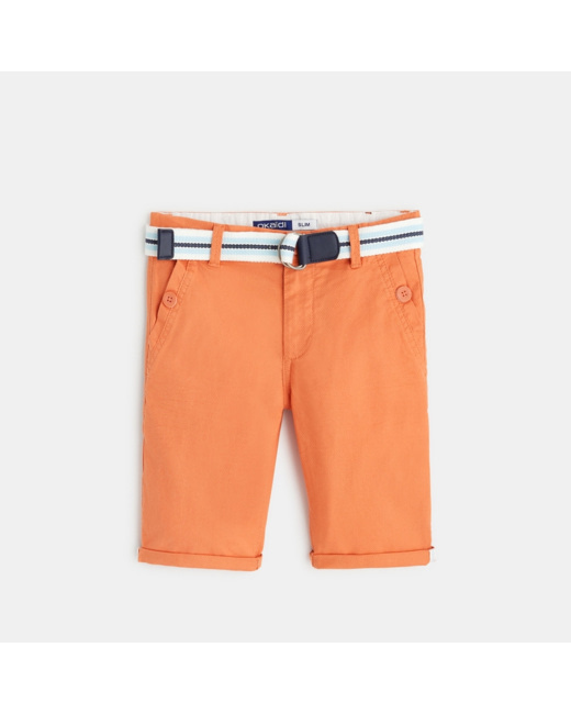 Bermuda slim maille fantaisie orange garçon