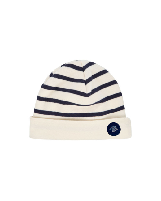 Bonnet "Morgan" Baby - coton épais - Nature/Navire