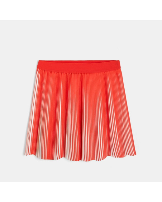 Jupe plissée bicolore rouge fille