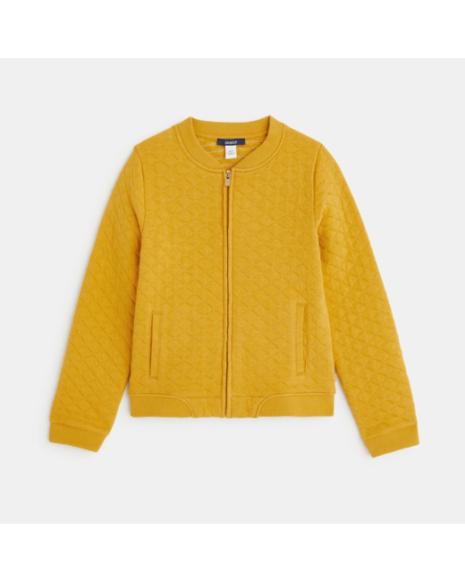 Teddy zippé matelassé jaune fille