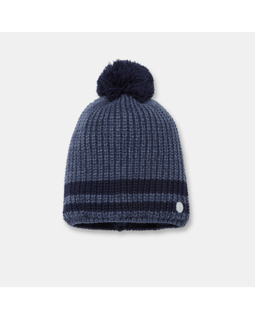 Bonnet en tricot doublé polaire bleu garçon
