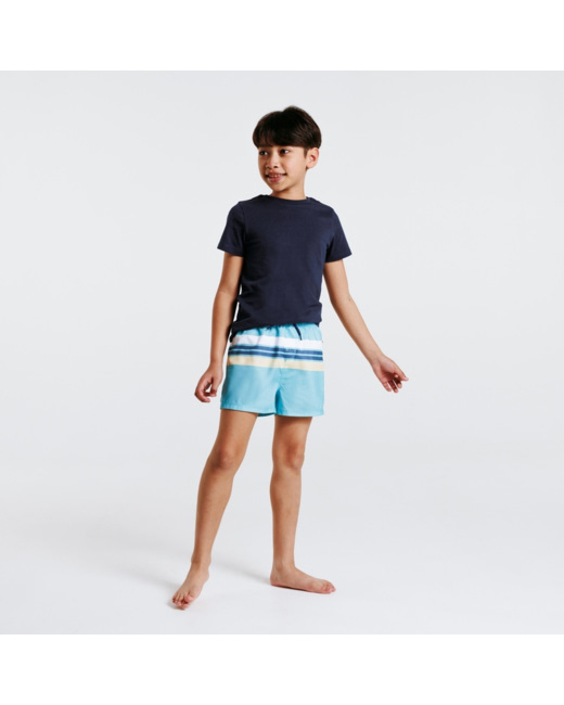 Short de bain rayé bleu garçon