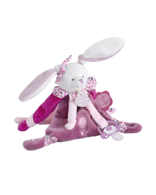 Doudou attache sucette Cerise Lapine