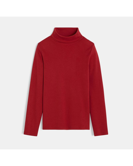 T-shirt col roulé uni rouge garçon