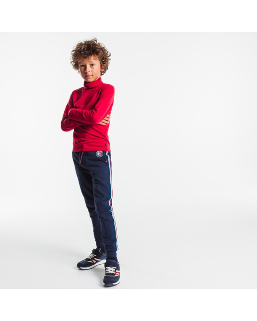 Pantalon de jogging à bandes colorées bleu garçon