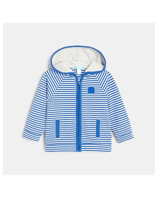 Sweat zippé en maille rayée crabe