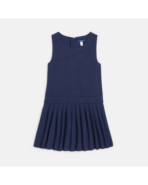 Robe chasuble plissée bleue fille