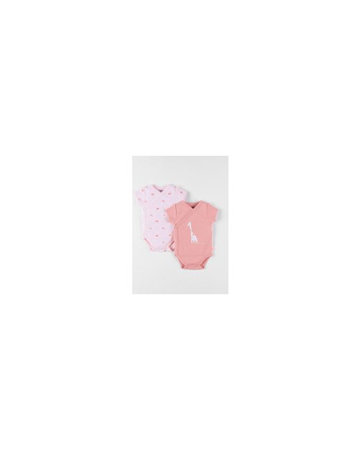 Set de 2 bodies girafe et papillons en coton