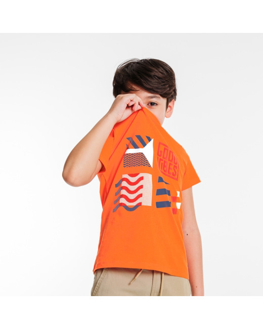 T-shirt flammé motif sport orange garçon