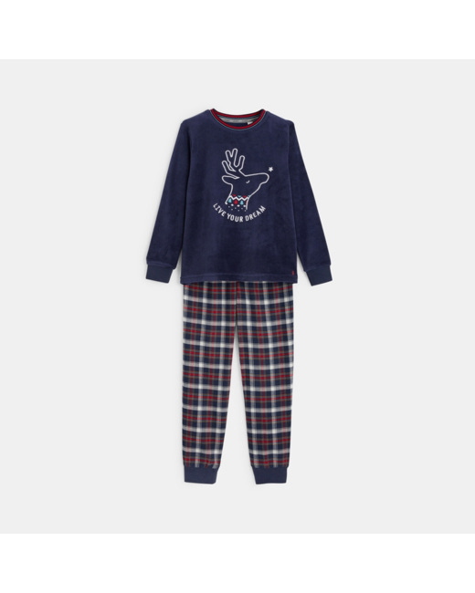 Pyjama 2 pièces Renne bleu garçon